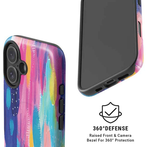 Pink Sparkle Brush Stroke by Etta Vee iPhone 16 Plus Magsafe Impact Case